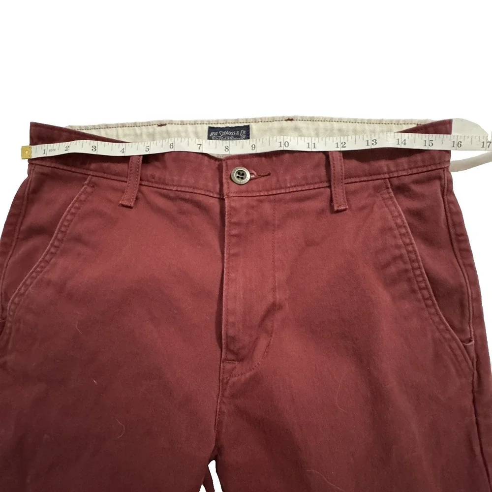Levi Straus Chino Pants Men's 32x29 Straight Leg Cotton Stretch Wine Red